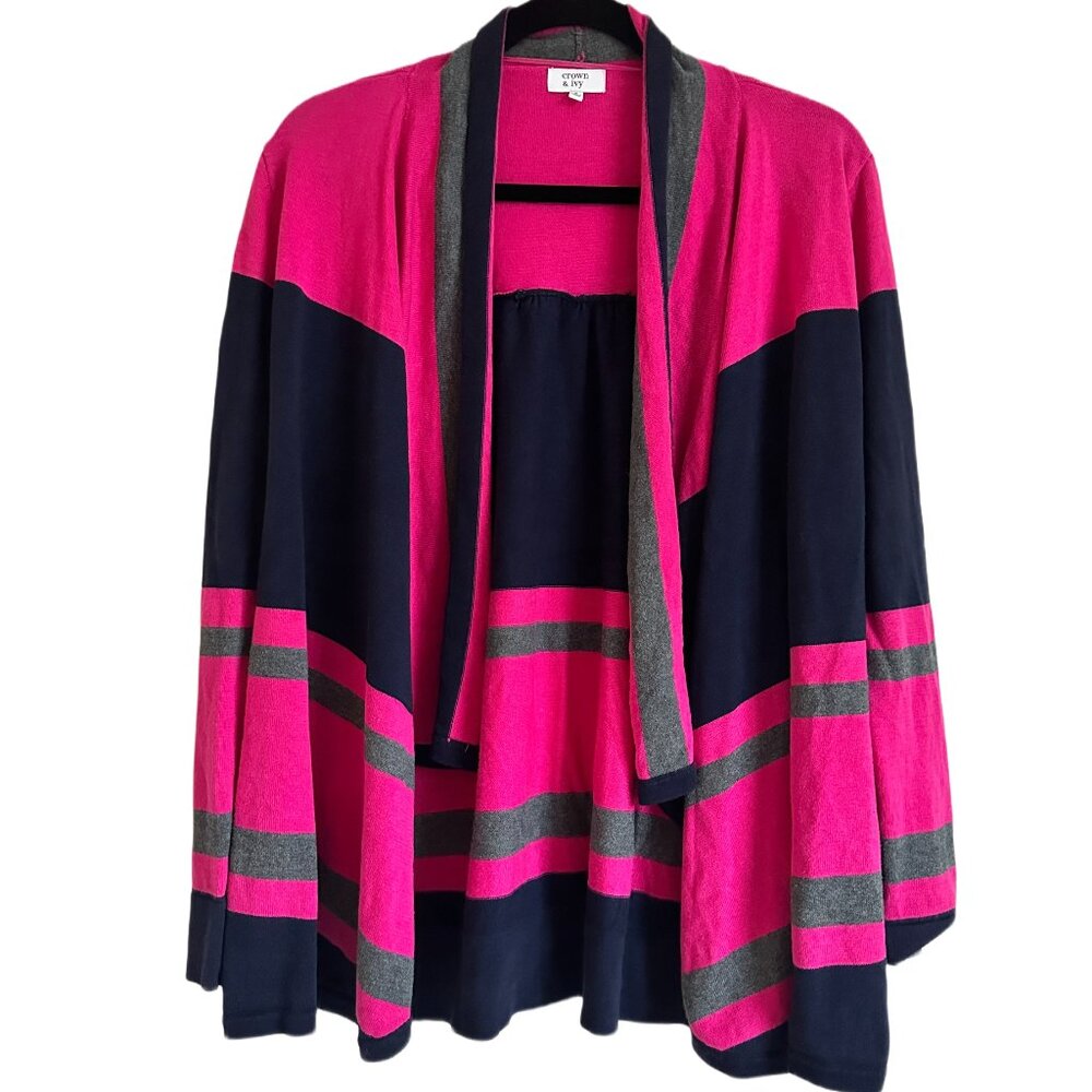 Crown & Ivy Drape Front Over Piece Sweater Sz Sm